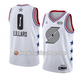 Muški NBA Dres Portland Trail Blazers Damian Lillard 0 2019 All-Star Jordan Brand Bijela Swingman
